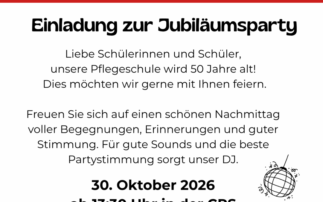 Einladung zur Jubiläumsparty